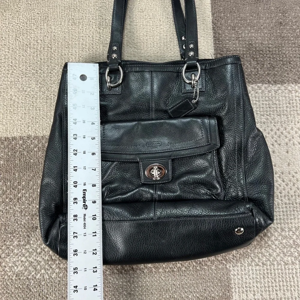 Coach Black Pebbled Leather Penelope Tote Shoulder Bag F19264